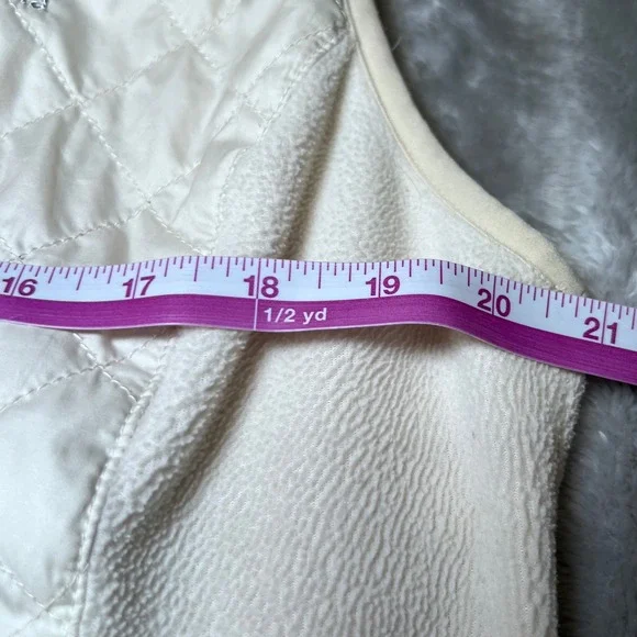 Columbia Quilted Fleece Hooded Vest Womens XL Cream Therma Coil Layering Outdoor - Picture 10 of 16